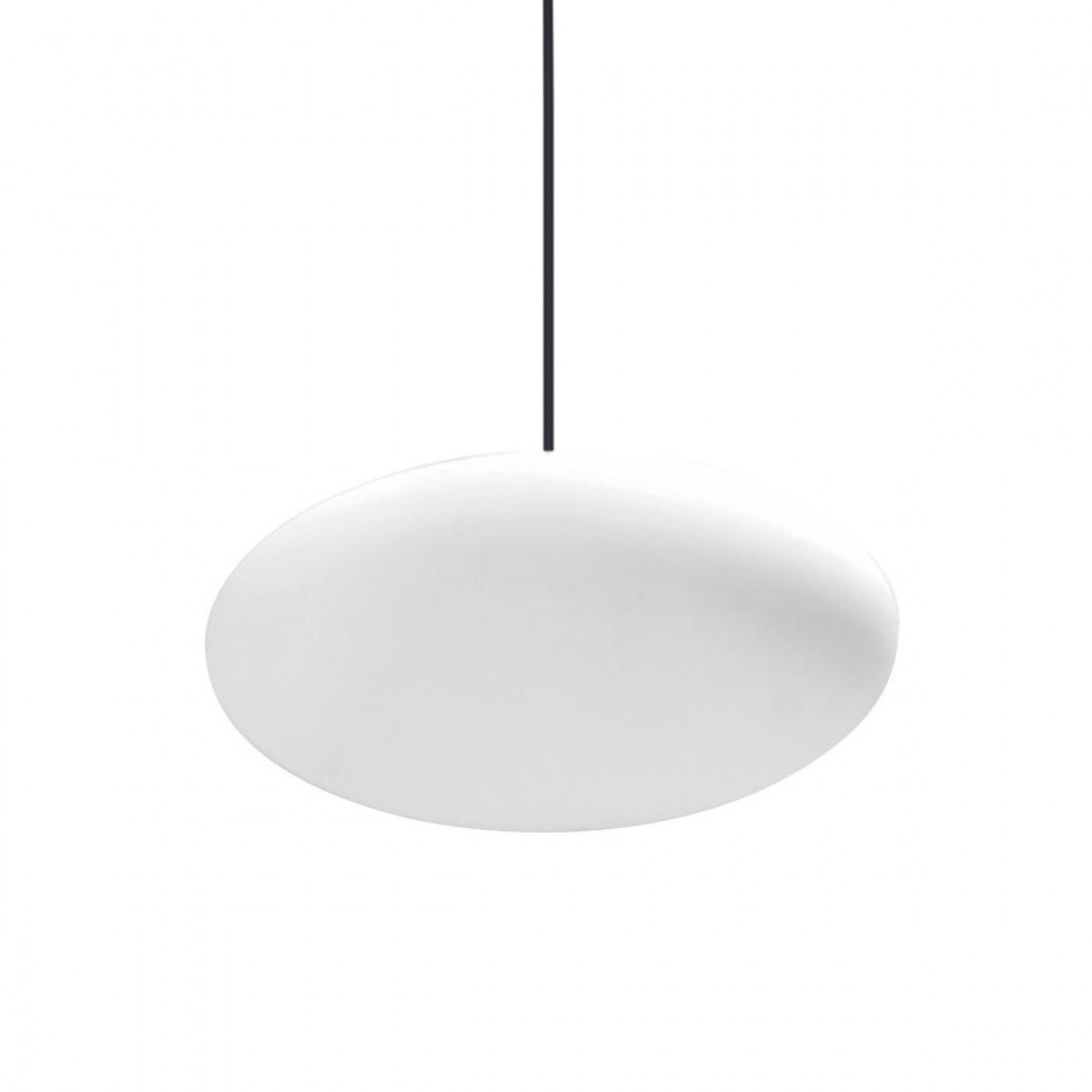 Sospensione LL-OH SMASH E27 55cm esterno polietilene bianca lampadario ellisse moderna IP65