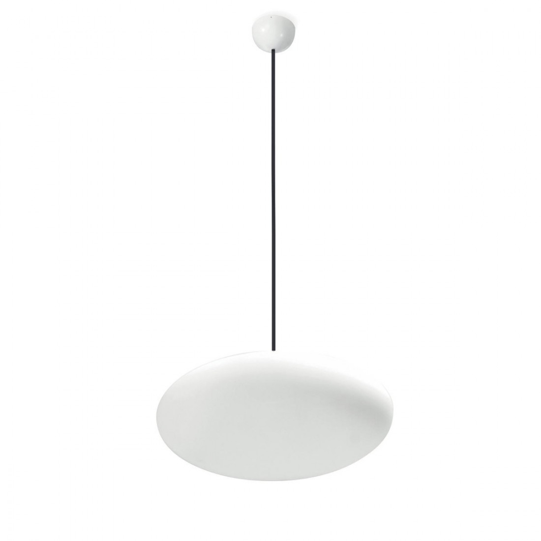 Sospensione LL-OH SMASH E27 55cm esterno polietilene bianca lampadario ellisse moderna IP65