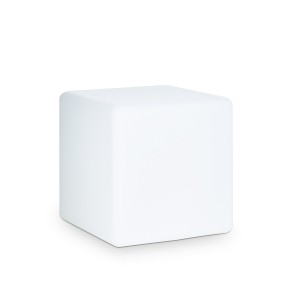 Lampadaire ID-LUNA E27 Led cube extérieur luminaire de jardin en plastique blanc IP44