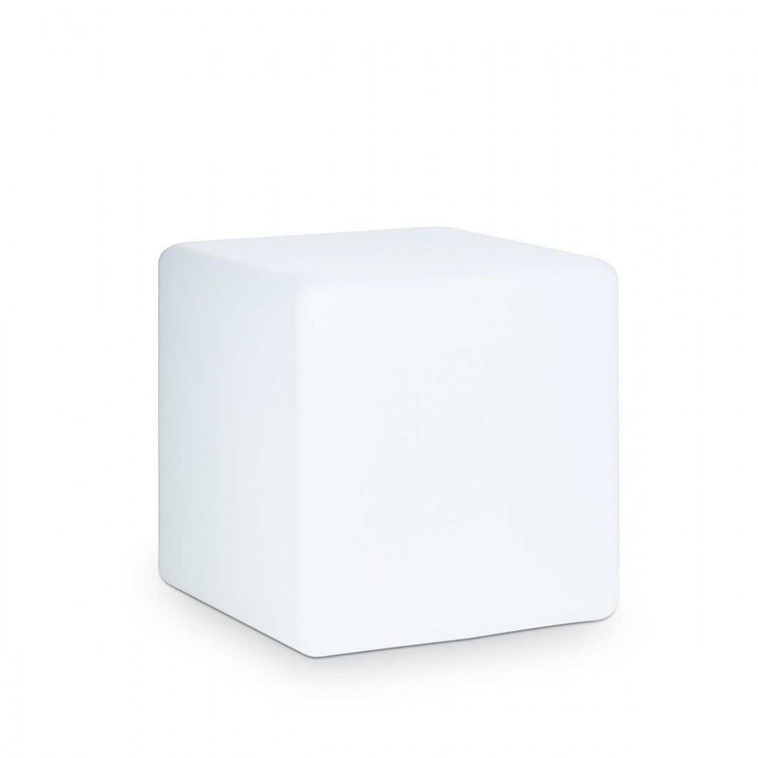 Lampada terra ID-LUNA E27 Led cubo esterno plastica bianca lume giardino IP44