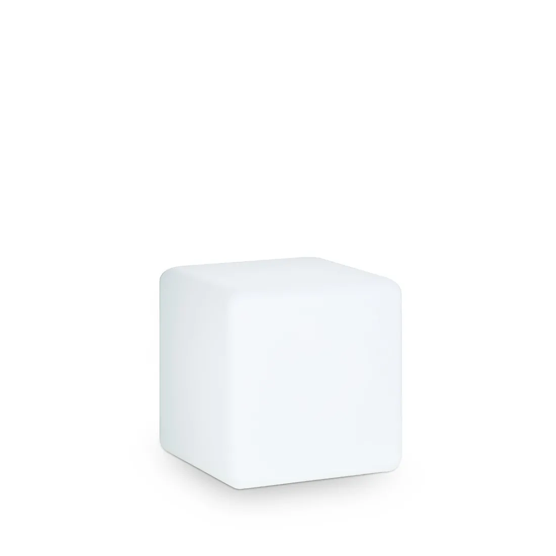 Lampada terra ID-LUNA E27 Led cubo esterno plastica bianca lume giardino IP44