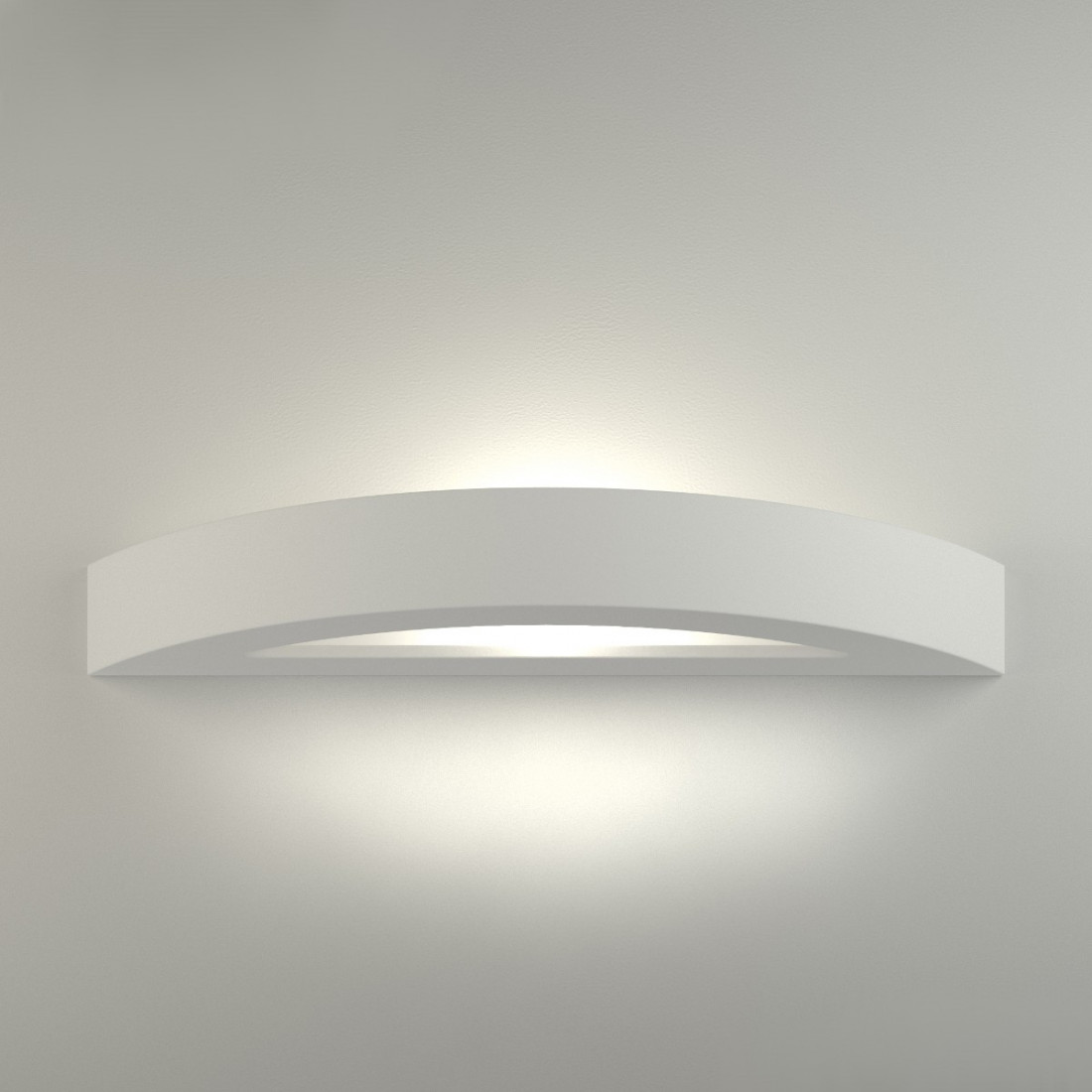 Applique BF-8144 41 E27 42cm gesso bianco verniciabile biemissione lampada parete fascia interno IP20