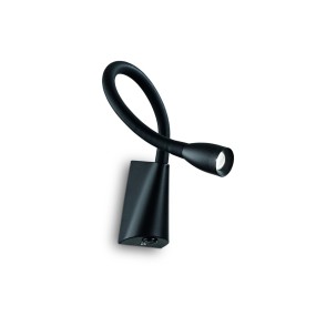Applique ID-GOOSE AP1 3W Led gomma bianco nero orientabile flessibile lampada parete moderno interno