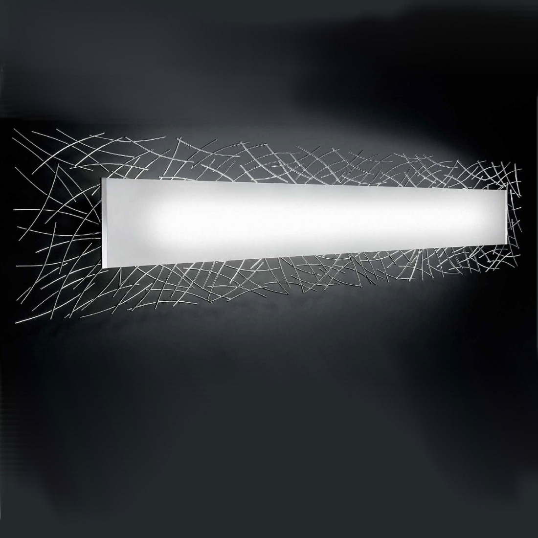 Applique EL-MAJOLIE 381 39W T5 neon griglia metallo vetro lampada parete rettangolare interno Applique EL-MAJOLIE 381 39W T5 neon griglia metallo vetro lampada parete rettangolare interno