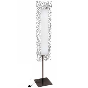Lampadaire EL-MAJOLIE 381 R7s lampadaire halogène dimmable avec grille intérieure chromée moderne