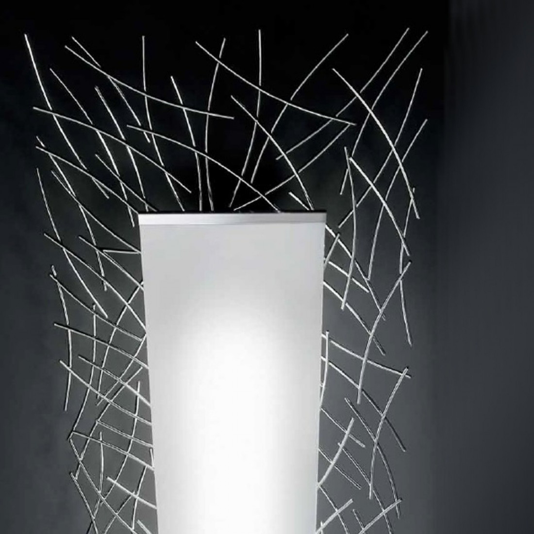 Lampadaire EL-MAJOLIE 381 R7s lampadaire halogène dimmable avec grille intérieure chromée moderne