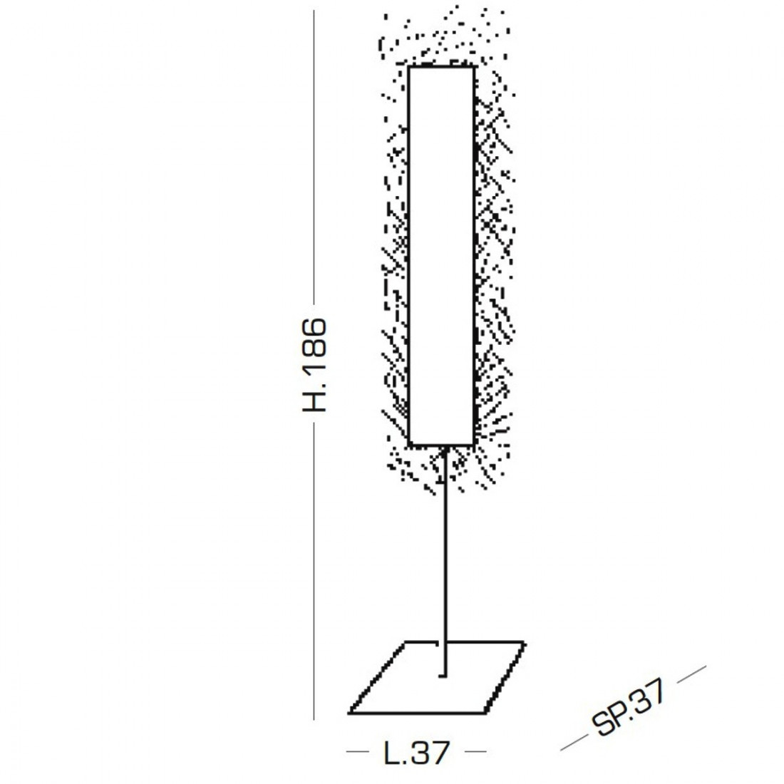 Piantana EL-MAJOLIE 381 R7s alogena dimmerabile lampada terra moderna griglia cromo interno