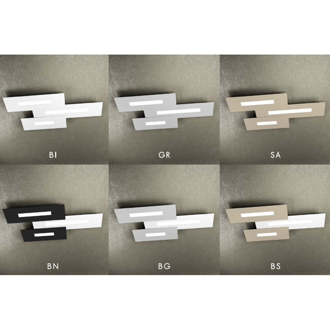 Plafoniera TP-WALLY 1138 M3 2G11 Led metallo rettangolare lampada soffitto interno