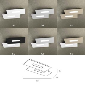 Plafoniera TP-WALLY 1138 M2 2G11 Led metallo rettangolare lampada soffitto interno