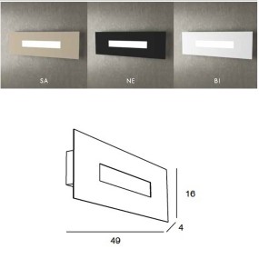 Applique TP-WALLY 1138 50cm 2G11 Led metallo plexiglass lampada parete rettangolare moderna interno