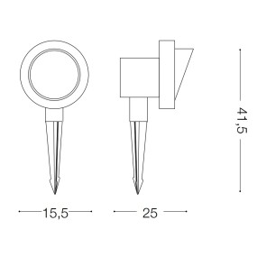 Picchetto ID-TERRA PT1 BIG E27 LED IP65 moderno alluminio antracite faretto esterno terra orientabile