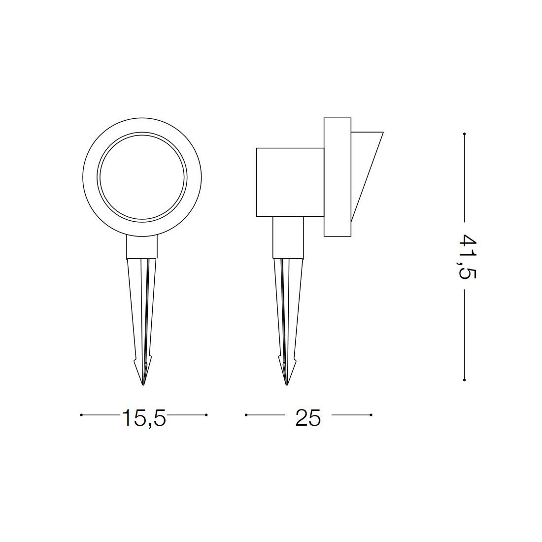 Picchetto ID-TERRA PT1 BIG E27 LED IP65 moderno alluminio antracite faretto esterno terra orientabile