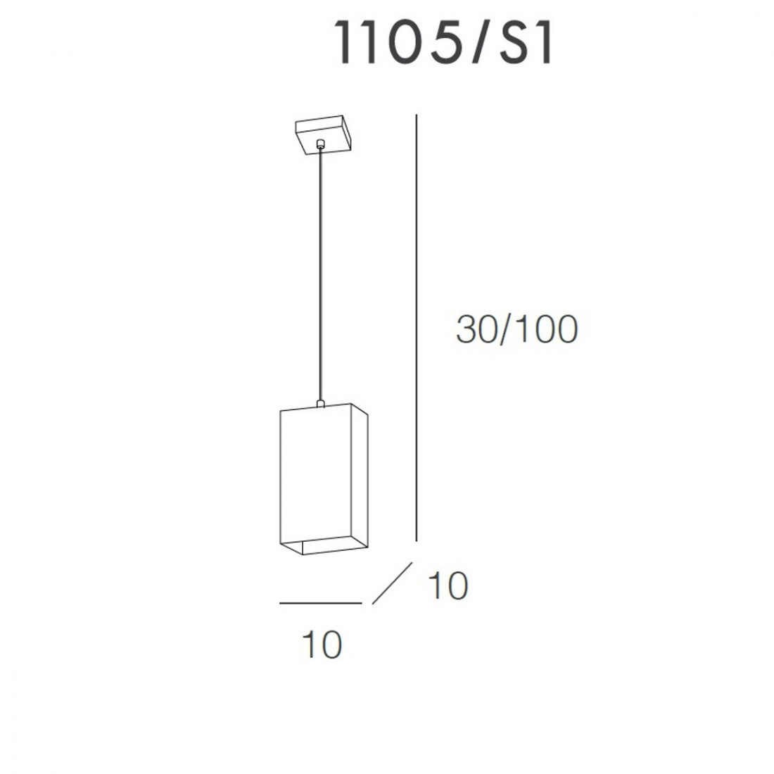 Sospensione TP-CRAZY 1105 S1 E27 Led vetro soffiato bianco parallelepipedo lampadario interno