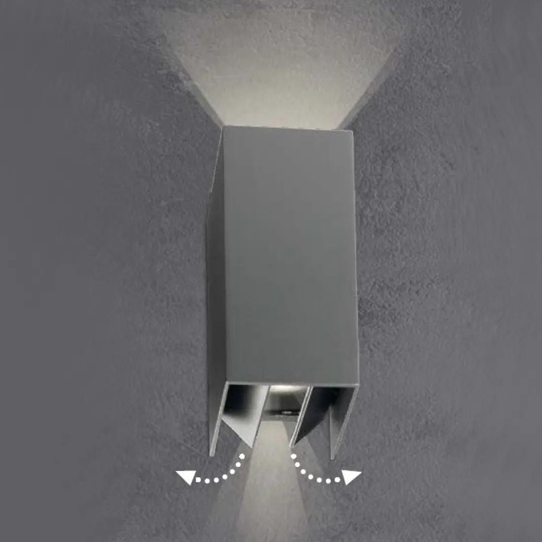 PN-WIN 3W LED applique murale IP54 faisceau réglable externe aluminium double émission applique murale moderne