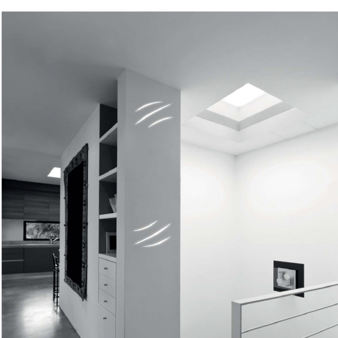 Plafoniera BF-8917 3005 LED 28.5W gesso bianco verniciabile incasso scomparsa soffitto parete cartongesso interno IP20