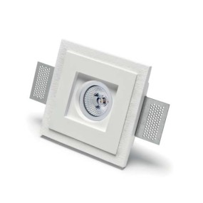 Faretto incasso BF-4176 GU10 LED gesso bianco verniciabile quadrato cartongesso muratura interno IP20