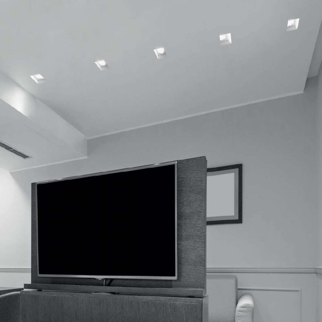 Faretto incasso BF-4180 GU10 led gesso bianco verniciabile quadrato soffitto cartongesso muro interno IP20