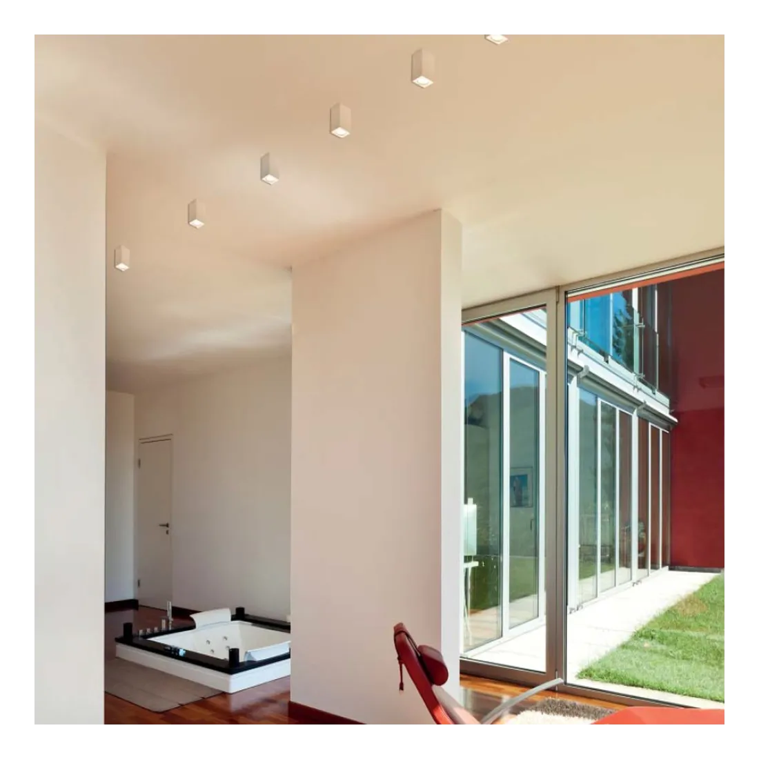 Plafoniera BF-8897 8899 GU10 240V LED 10W gesso bianco verniciabile lampada soffitto cubo interno IP20