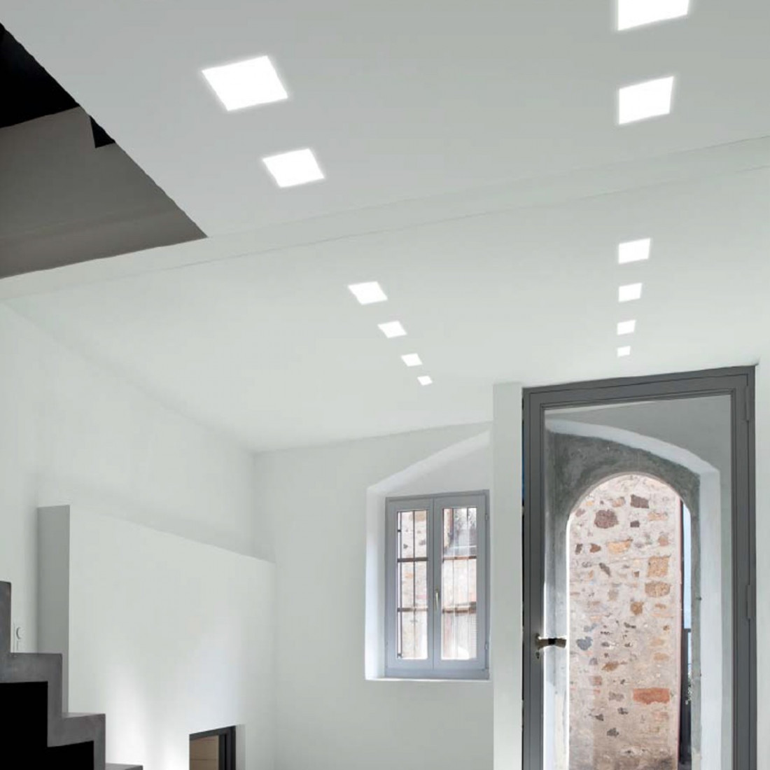 Faretto incasso BF-4046 3025 LED 16W 2200LM WIRELESS quadrato gesso soffitto parete cartongesso interno IP20