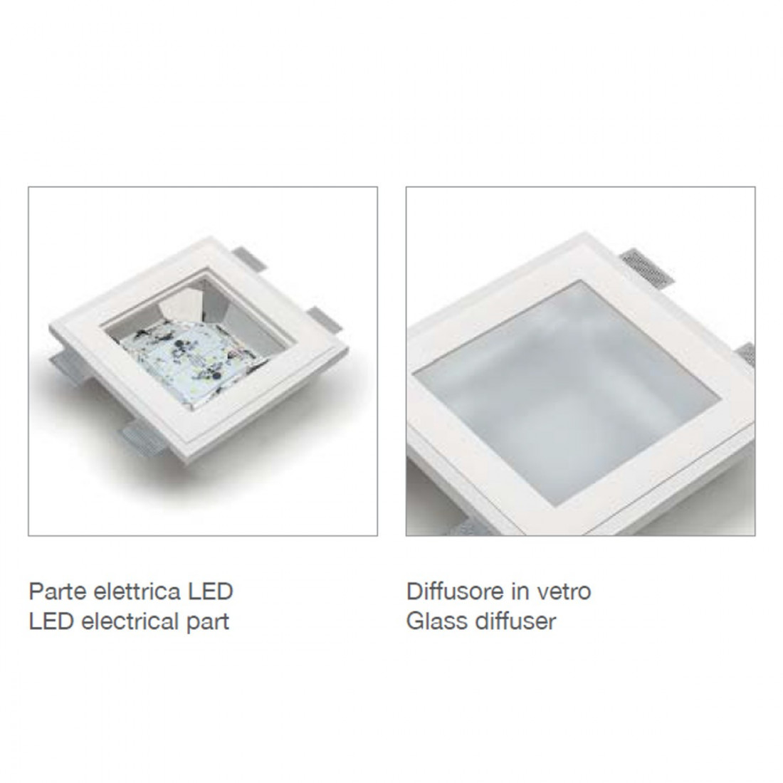 Spot encastré BF-4046 3025 LED 16W 2200LM WIRELESS carré plâtre plafond mur plaque de plâtre intérieur IP20