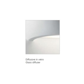 Applique BF-8216 E27 gesso bianco dipingere biemissione vetro lampada parete interno IP20