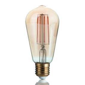 Ampoule LED vintage avec cône ambré en verre, culot E27.