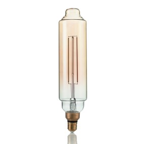 Ampoule cylindrique vintage en verre ambré e27 led. Lumière très chaude.