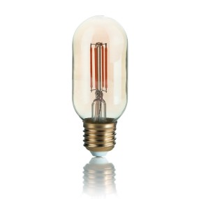 Lampadina vetro vintage ambra a cilindro e27 led. Luce caldissima.