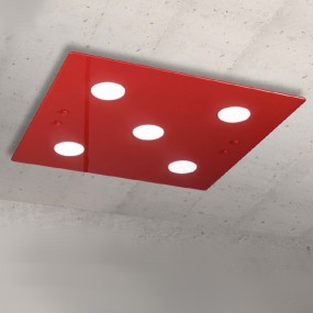 Plafoniera SV-INCOLOR 5205 GX53 LED 9W vetro colorato quadrata lampada parete soffitto modena interno
