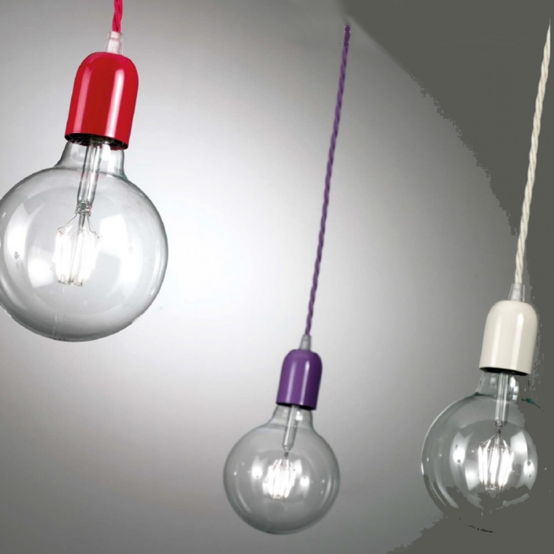 Sospensione SV-SINGLE COLOR E27 LED treccia colorata moderna metallo lampadario interno