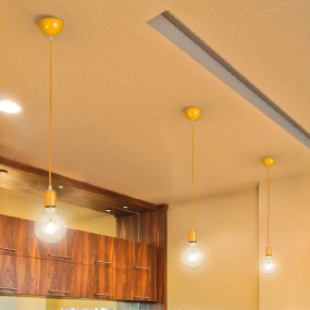 Sospensione SV-SINGLE COLOR E27 LED treccia colorata moderna metallo lampadario interno