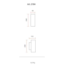 Applique BF-2184 G9 LED plâtre blanc à peindre biémission cylindre interne IP20