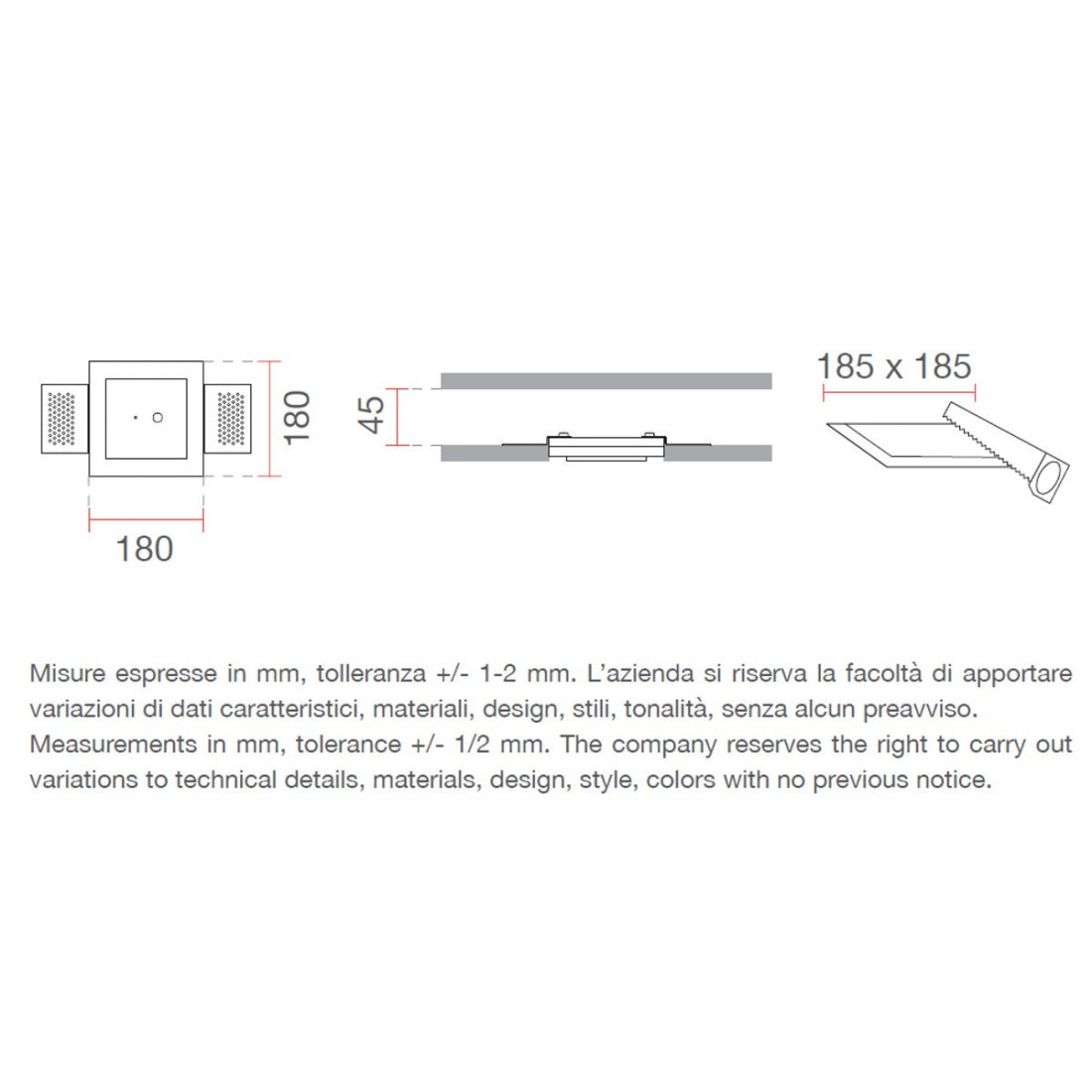 Rosone BF-5505A accessorio scomparsa controsoffitto cartongesso