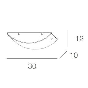 Applique TP-LINEAR MAD 1075 A30 E27 Led vetro serigrafato curvo fascia lampada parete moderna interno