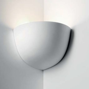 Applique BF-7305 E27 52W lampada parete vaschetta angolo gesso bianco interno