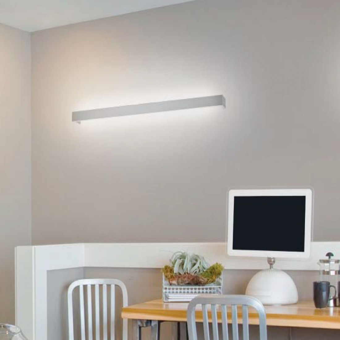 Applique BF-2429B 32W LED 62cm plâtre blanc à peindre applique murale moderne à double émission IP20