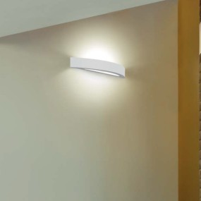 Applique BF-8760 LED 24W 73cm fascia gesso bianco verniciabile vetro biemissione lampada parete interno IP20