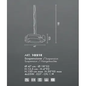 Sospensione SN-VULTUR 1021E 1024E E27 acciaio lampadario moderno interno IP20