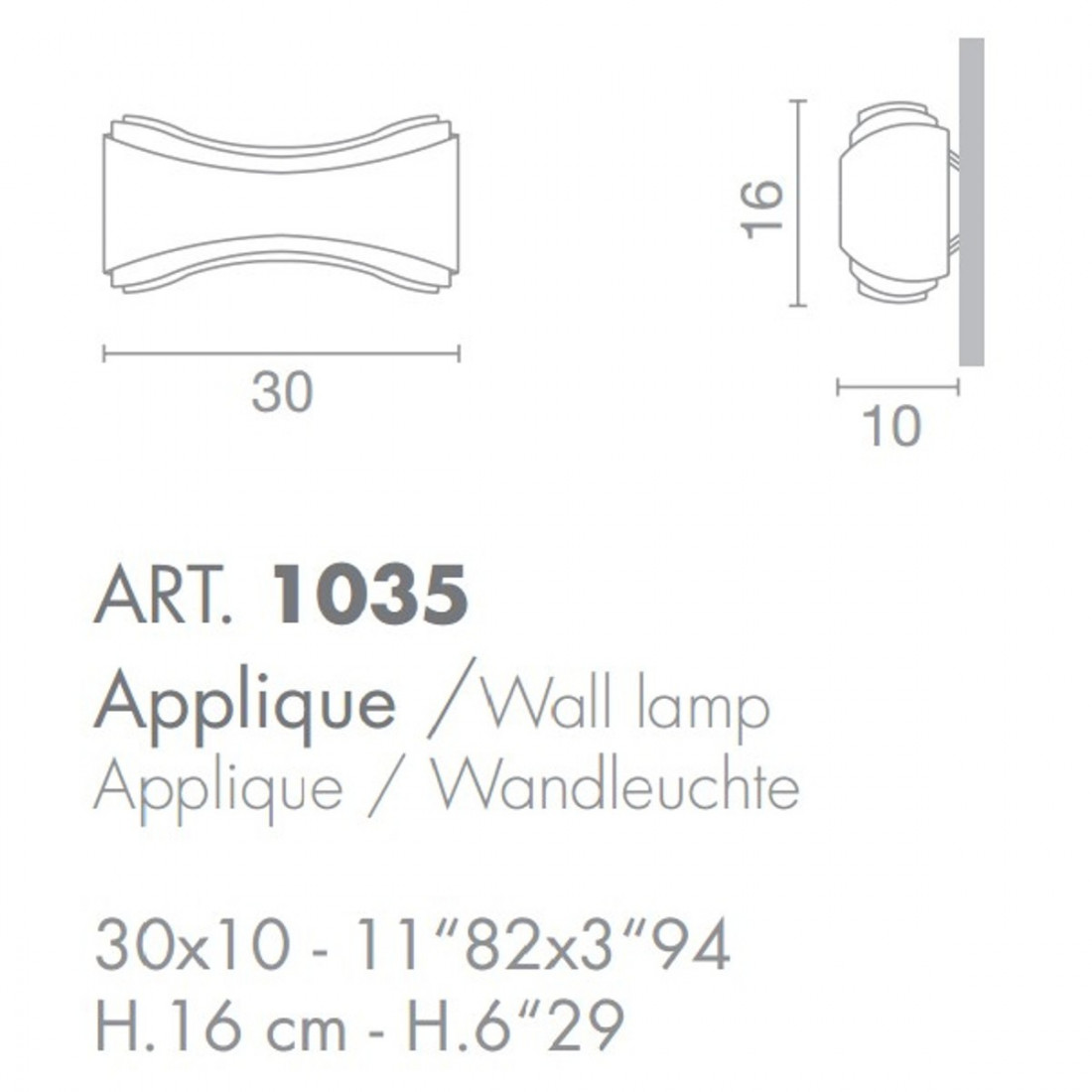 Applique SN-IONICA 30cm R7s metallo lucido moderno biemissione lampada parete interno IP20