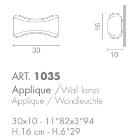Applique SN-IONICA 30cm R7s vetro metallo moderno biemissione lampada parete interno IP20