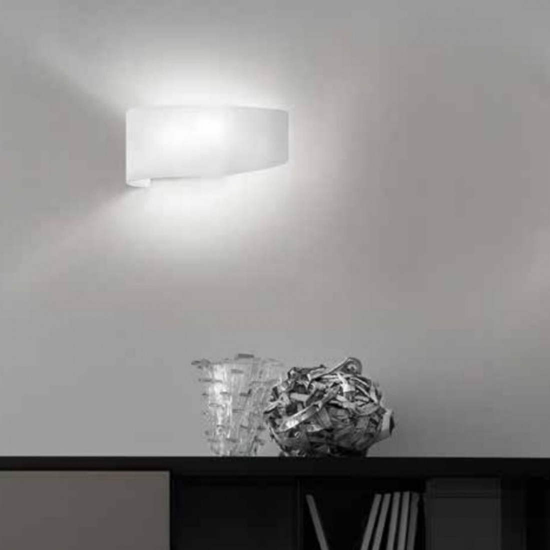 Applique FB-VIRGOLA 582 AV E27 LED vetro colorato luce diffusa lampada parete moderna interno