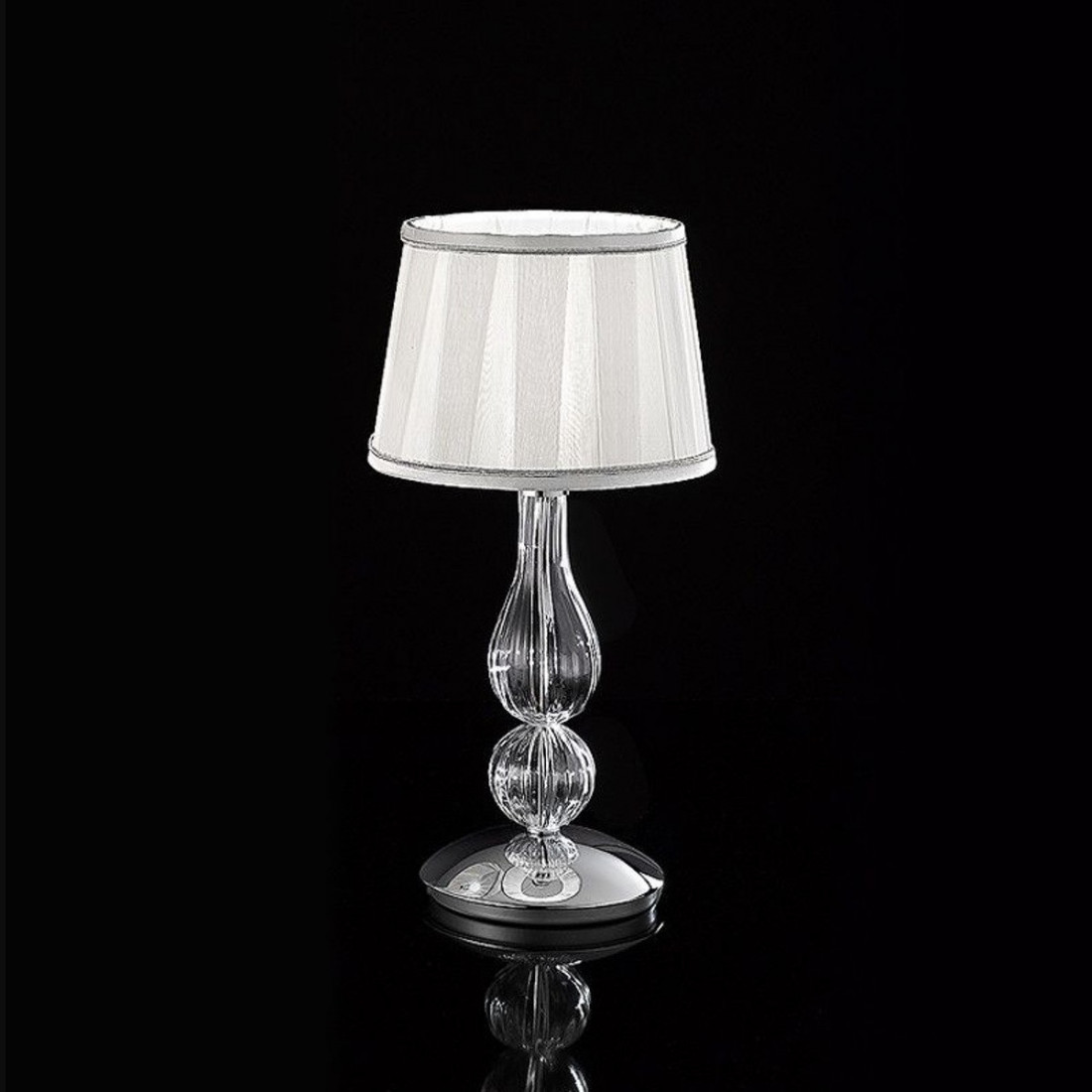 Abat-jour en verre de Murano Venezia avec abat-jour en tissu. LED.