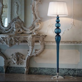 Lampadaire SY-1423 TOP COMPLETE H173 lampadaire classique en verre de Murano avec abat-jour en tissu intérieur