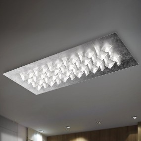 Plafonnier FB-CRISTALLI 2052 PL110 105W LED 9000LM métal triangle méthacrylate satiné lampe plafond moderne rectangulaire