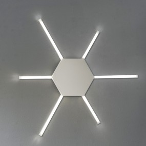 Plafoniera FB-RAY PL 70 24W Led metacrilato metallo bianco lampada soffitto parete moderna ultramoderna interno