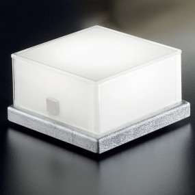 Lampe carrée moderne en verre avec LED dimmable.