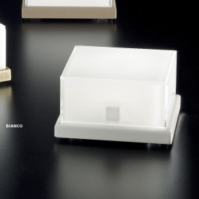 Moderne quadratische Lampe aus Glas mit dimmbarer LED.