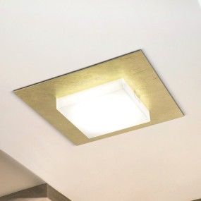 Plafoniera FB-CANDY 2118 PL55 30W LED 3300LM vetro metallo lampada soffitto moderna quadrata interno