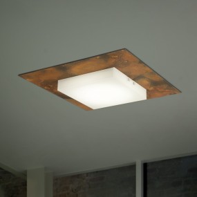 Plafoniera FB-CANDY 2118 PL55 30W LED 3300LM vetro metallo lampada soffitto moderna quadrata interno