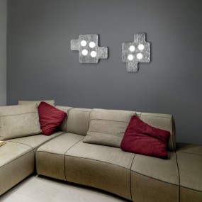 Plafoniera FB-PUZZLE 2111 PL60 60W LED 5400LM metallo luce diffusa lampada soffitto parete moderna camerette interno